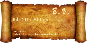 Bódis Vilmos névjegykártya